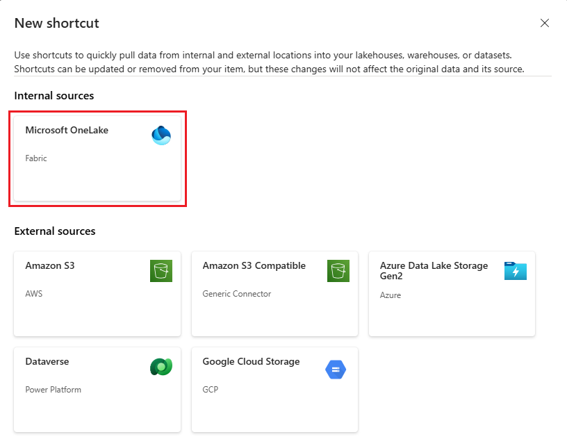 Choose Shortcut Source